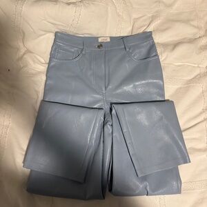 Wilfred Vegan Leather Pants — Icy Blue (Size 2, Worn a Few Times)